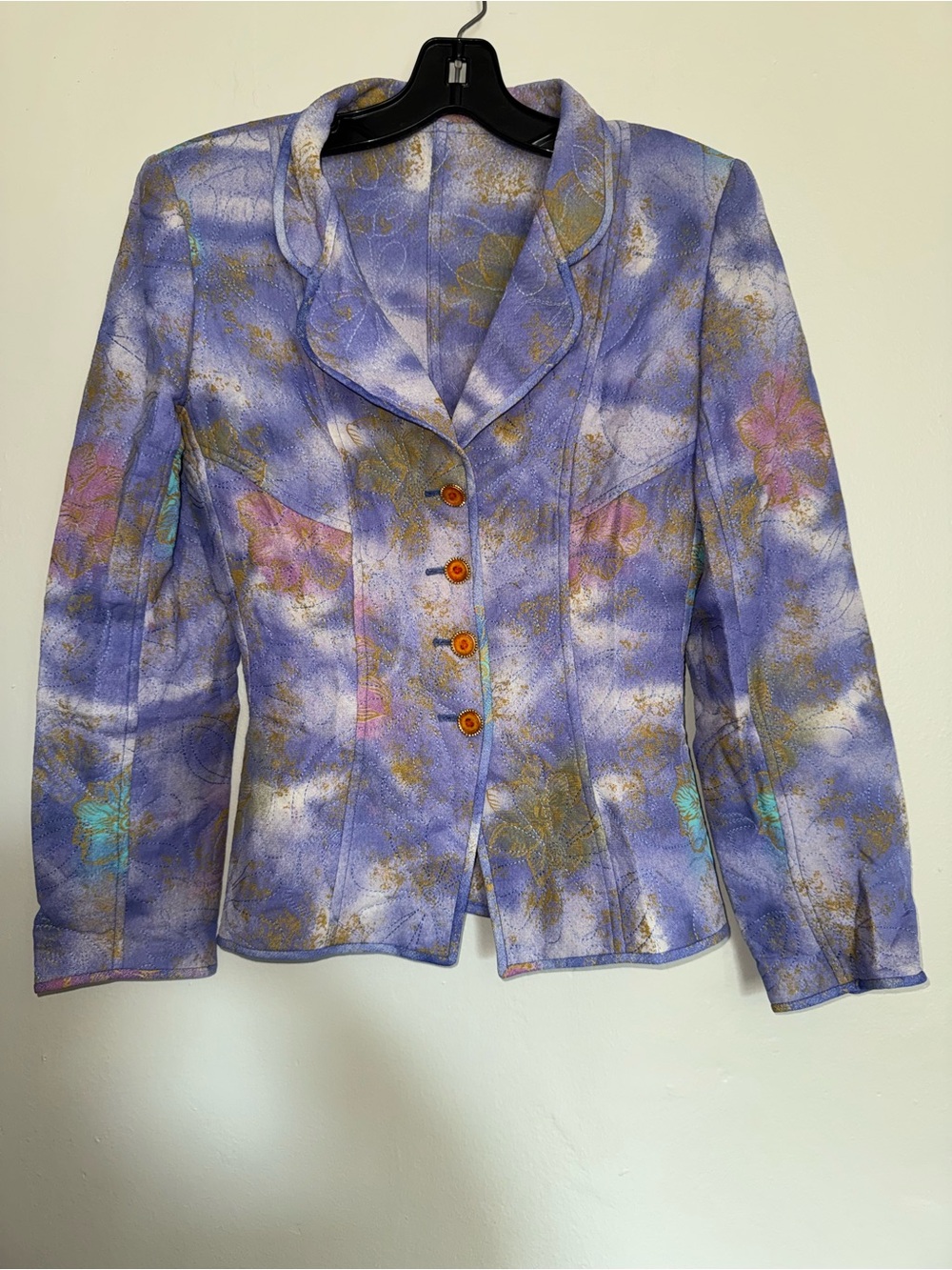 Emanuel Ungaro Lavender, Gold and Pink Floral Tailored Jacket